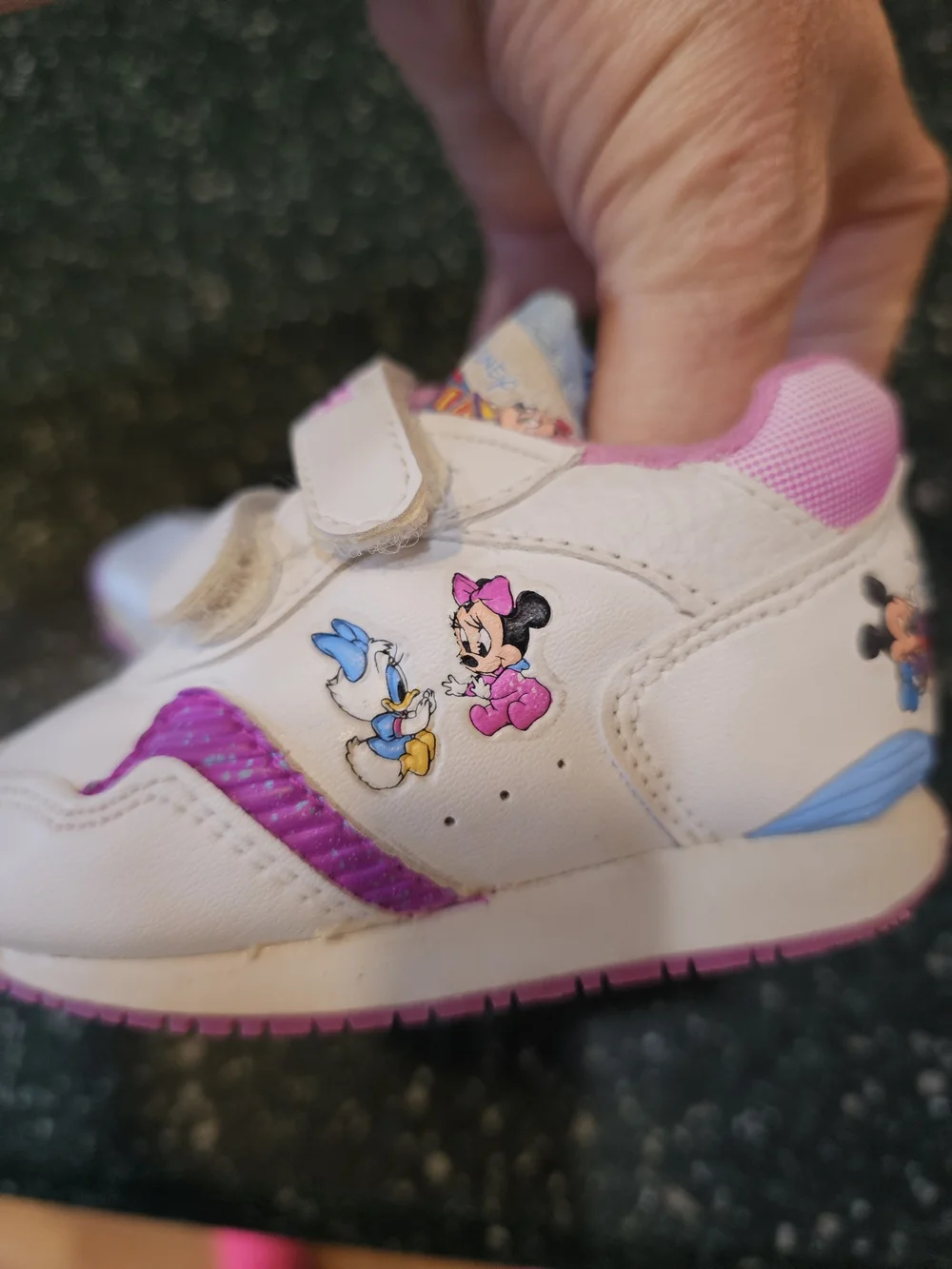 Disney Baby White and Pink Minnie Strap Sneakers